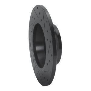 Audi TT Quattro Brake Rotor (1) - Rear Left - R1 Concepts - Drilled & Slotted - Black - `08-`15